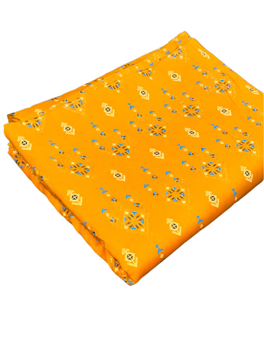 2 Pcs Lawn Print suit (Golden tilla)