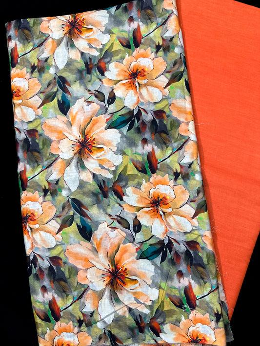 2 Pcs Lawn Print suit